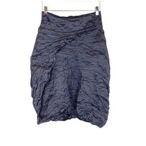 Sarah Pacini Asymmetrical Textured Skirt in Deep Blue